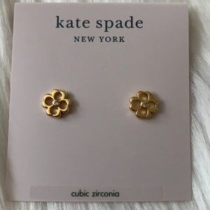 KATE SPADE Mini Spade Floral Stud Earrings Gold